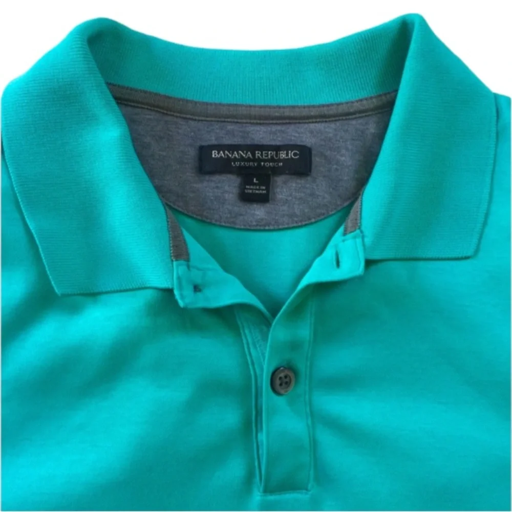 MEN’S BANANA REPUBLIC POLO SHIRT SUPER SOFT COTTON AQUA BLUE TEAL